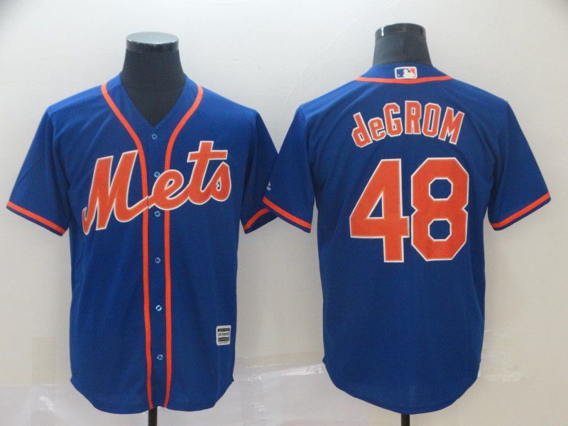 Men New York Mets #48 Degrom Blue Game MLB Jerseys